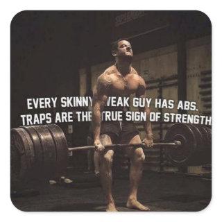 Strength Training Motivation - Traps - Workout Square Sticker