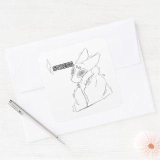 Stress Sparkle Furry Square Sticker