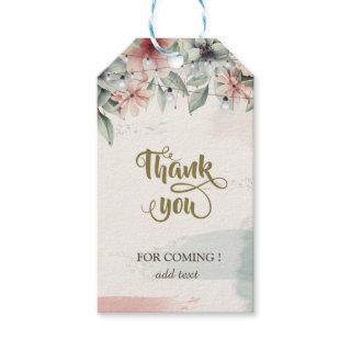 String Lights,Brush Stroke,Floral WeddingThank You Gift Tags