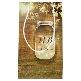 String Lights Mason Jar Rustic Wedding Small Gift Bag