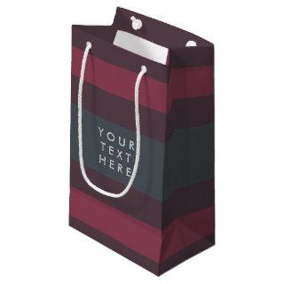 Striped Berry & Petrol Custom Small Gift Bag