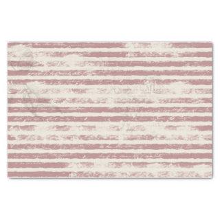 Striped Grunge Pink and Ivory Tissue Paper