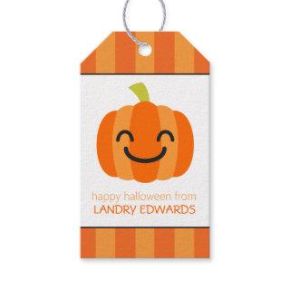 Striped Jack o Lantern Personalized Gift Tags