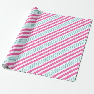 Striped Pink and Blue Candy Cane