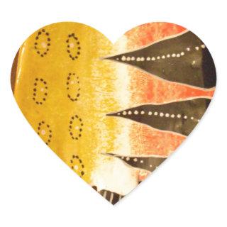 Striped Sensation Tiger Barb Fish Art Print Heart Sticker