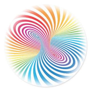Striped torus. Optical illusion of endless motion Classic Round Sticker
