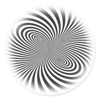 Striped torus. Optical illusion of endless motion Classic Round Sticker