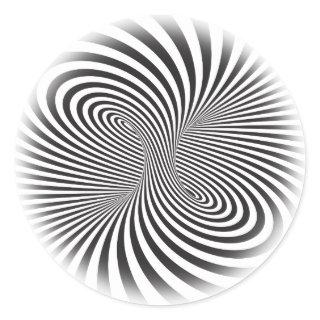 Striped torus. Optical illusion of endless motion Classic Round Sticker