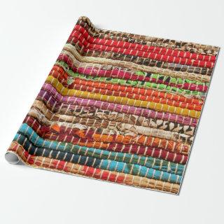 Striped Woven fabric weave look natural