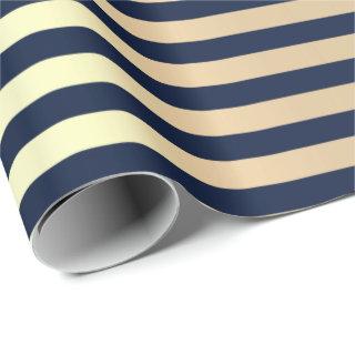 Stripes Lines  Minimal Champaigne Gold Blue Navy