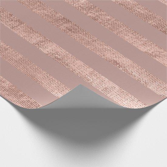 Stripes Lines Rose Gold Blush Minimal Metal Linen