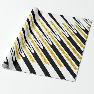 Stripes Pattern Multicolor Gold Glitter Artsy 2022