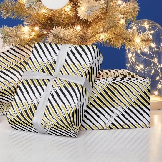 Stripes Pattern Multicolor Gold Glittery Stylish