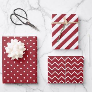 Stripes Polka Dot Zig Zag Patterns Red White  Sheets
