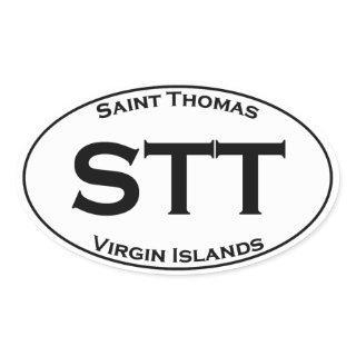 STT - Saint Thomas Virgin Islands Euro Style Oval Oval Sticker