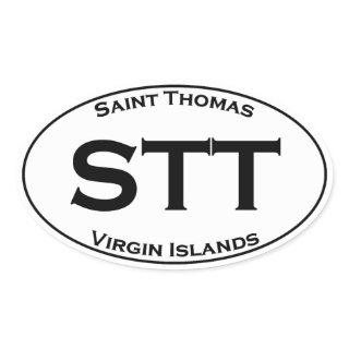 STT - Saint Thomas Virgin Islands Euro Style Oval Oval Sticker