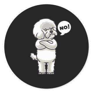 Stubborn Bichon Frisé Dog Classic Round Sticker