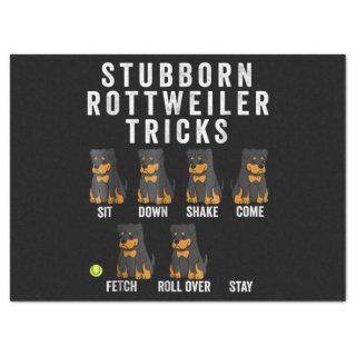 stubborn rottweiler tricks tissue paper