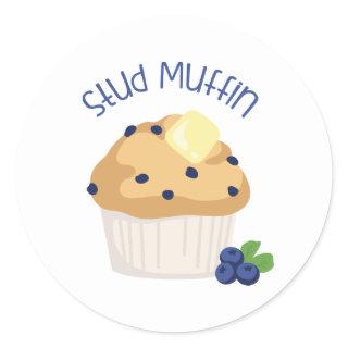 Stud Muffin Classic Round Sticker