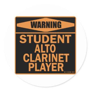 Student Alto Clarinet Player Classic Round Sticker