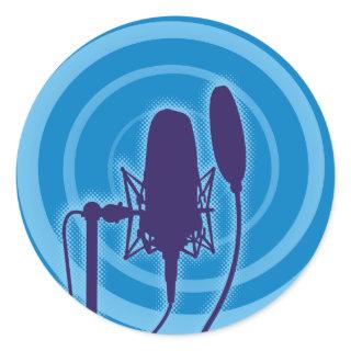 Studio Microphone Classic Round Sticker