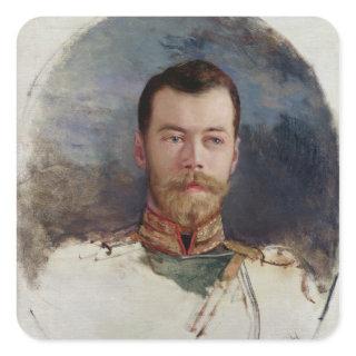 Study for a portrait of Tsar Nicholas II  1898 Square Sticker
