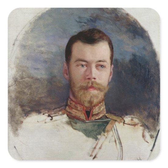 Study for a portrait of Tsar Nicholas II  1898 Square Sticker