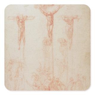 Study of Three Crosses Square Sticker