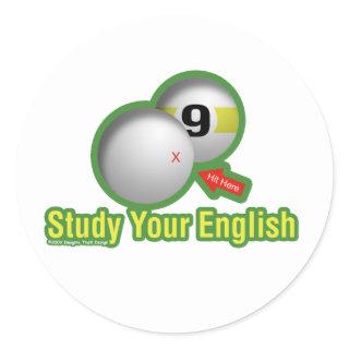 Study Your English Classic Round Sticker