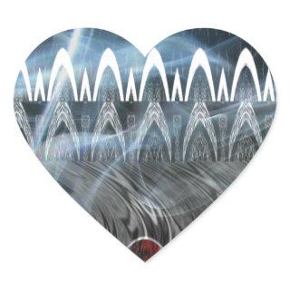 Stunning Abstract Art Print Heart Sticker