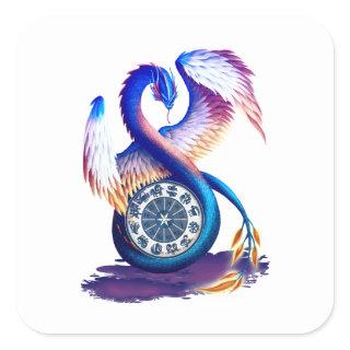 Stunning Blue Dragon Square Sticker