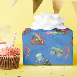 Stunt Cars Monster Truck Birthday Bash Watercolor