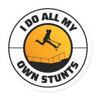 Stunt Scooter Freestyle Scootering Rider  Classic Round Sticker