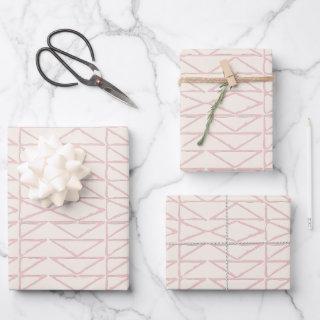 Stylish Abstract Geometric Line Art in Blush Pink   Sheets