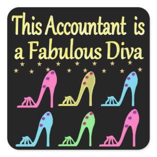 STYLISH ACCOUNTANT SHOE LOVER DESIGN SQUARE STICKER