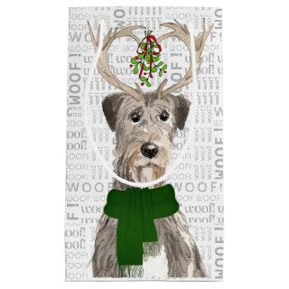 Stylish and Funny Irish Wolfhound Lover Christmas Small Gift Bag