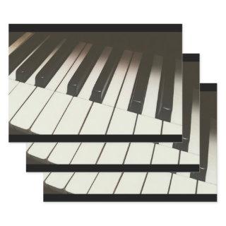 Stylish Black & White Piano Keys Photograph  Sheets