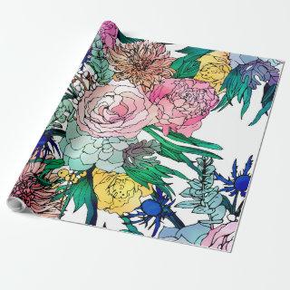 Stylish Colorful Watercolor Floral Pattern