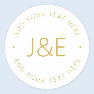 Stylish Customizable Text Classic Round Sticker