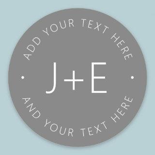 Stylish Customizable Text Classic Round Sticker