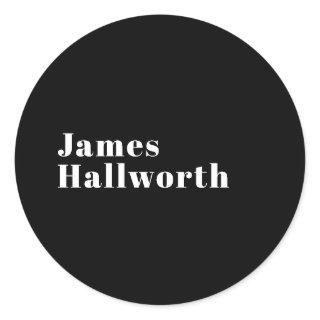 Stylish Editable Retro Modern Name (or other text) Classic Round Sticker