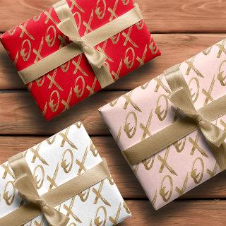 Stylish Gold Brush X O X Valentine's Day Pattern  Sheets