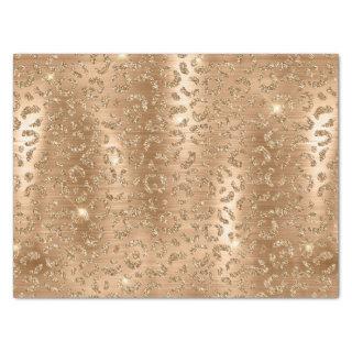 Stylish Gold Glitter Wild Leopard Spots Pattern Tissue Paper