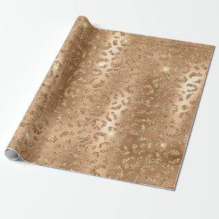 Stylish Gold Glitter Wild Leopard Spots Pattern