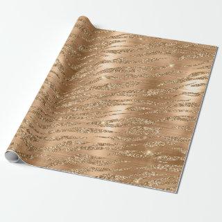 Stylish Gold Glitter Wild Tiger Stripes Pattern