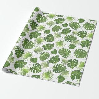 Stylish Green Tropical Leaves Pattern