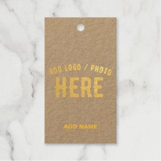 STYLISH MODERN CUSTOMIZABLE BLACK VERIFIED BRANDED FOIL GIFT TAGS