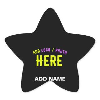 STYLISH MODERN CUSTOMIZABLE BLACK VERIFIED BRANDED STAR STICKER