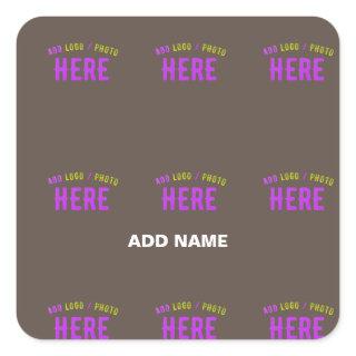 STYLISH MODERN CUSTOMIZABLE COFFEE VERIFIED BRAND SQUARE STICKER