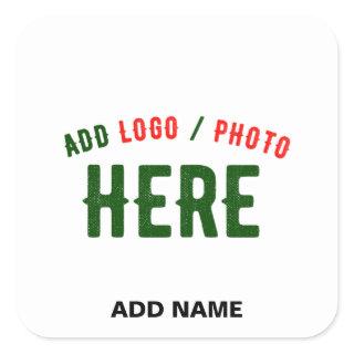 STYLISH MODERN CUSTOMIZABLE WHITE VERIFIED BRANDED SQUARE STICKER